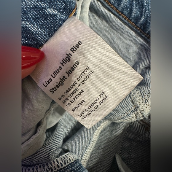 REFORMATION Liza Ultra High Rise Straight Stretch Cotton Blend Malta Size 26 - Picture 7 of 12